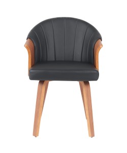 Καρέκλα Τραπεζαρίας ArteLibre CASSIAN Μαύρο/Καφέ Ξύλο/PU 55x58x78cm Καρέκλα Τραπεζαρίας ArteLibre CASSIAN Μαύρο/Καφέ Ξύλο/PU 55x58x78cm