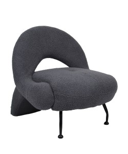 Πολυθρόνα ArteLibre PASIPHAE Γκρι Ύφασμα/Μέταλλο/Ξύλο 80x86x80cm