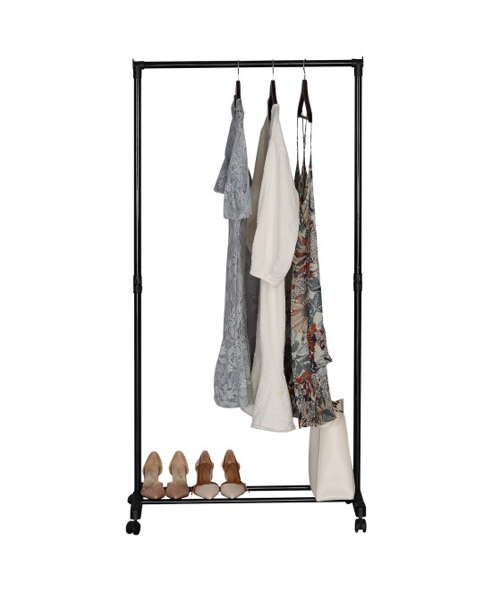 Κρεμάστρα Δαπέδου ArteLibre SMITH Τροχήλατη Μαύρο Μέταλλο 74.5x41.5x157cm