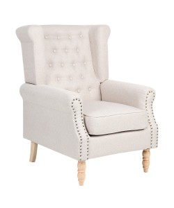 Πολυθρόνα ArteLibre OTTAVIA Μπεζ Ύφασμα 77x80x106cm