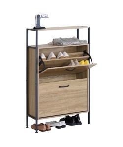 Παπουτσοθήκη ArteLibre ALDERWYN Δρυς/Μαύρο Μοριοσανίδα/Μέταλλο 63x24x105cm Παπουτσοθήκη ArteLibre ALDERWYN Δρυς/Μαύρο Μοριοσανίδα/Μέταλλο 63x24x105cm