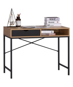 Γραφείο ArteLibre FENWICK Δρυς/Μαύρο Μοριοσανίδα/Μέταλλο 98x48x76.3cm