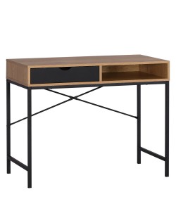 Γραφείο ArteLibre FENWICK Δρυς/Μαύρο Μοριοσανίδα/Μέταλλο 98x48x76.3cm