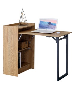 Γραφείο ArteLibre GALWYN Πτυσσόμενο Δρυς/Μαύρο Μοριοσανίδα/Μέταλλο 102x58x85.5cm