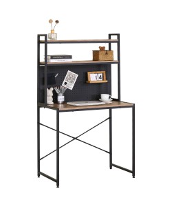 Γραφείο ArteLibre OSWELL Με Ράφια Μαύρο/Δρυς Μέταλλο/Μοριοσανίδα 84x50x148.5cm