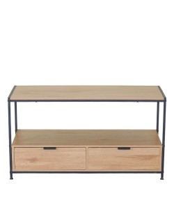 Τραπεζάκι Σαλονιού ArteLibre WEXLEY Δρυς/Μαύρο Μοριοσανίδα/Μέταλλο 100x40x50cm