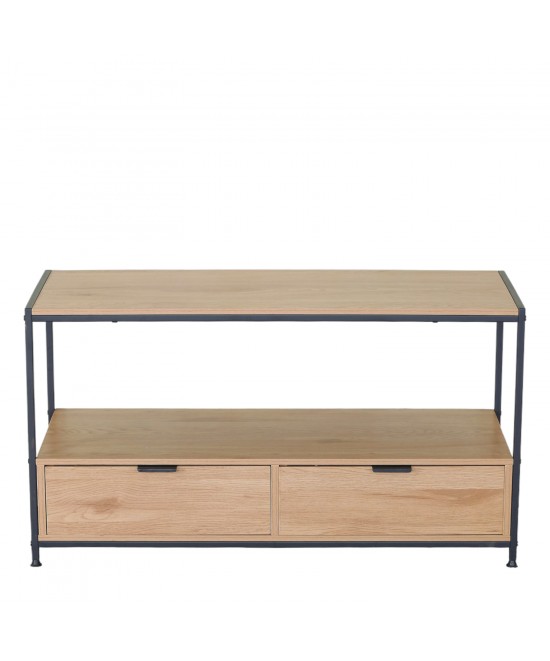 Τραπεζάκι Σαλονιού ArteLibre WEXLEY Δρυς/Μαύρο Μοριοσανίδα/Μέταλλο 100x40x50cm