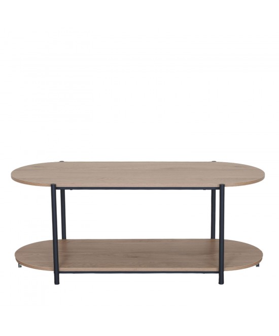 Τραπεζάκι Σαλονιού ArteLibre ARDENMOOR Δρυς/Μαύρο Μοριοσανίδα/Μέταλλο 115x50x45cm