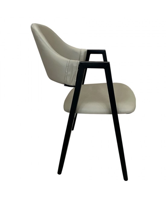Καρέκλα Τραπεζαρίας ArteLibre SOLANA Cappuccino/Μαύρο PU/Μέταλλο 51x51x81cm