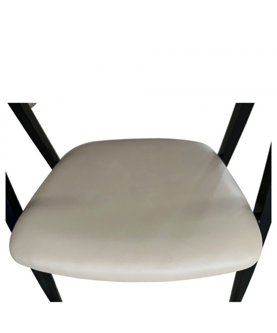 Καρέκλα Τραπεζαρίας ArteLibre SOLANA Cappuccino/Μαύρο PU/Μέταλλο 51x51x81cm