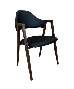 Καρέκλα Τραπεζαρίας ArteLibre SOLANA Μαύρο/Καρυδί PU/Μέταλλο 51x51x81cm