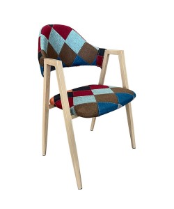 Καρέκλα Τραπεζαρίας ArteLibre SOLANA Patchwork Ύφασμα/Μέταλλο 51x51x81cm