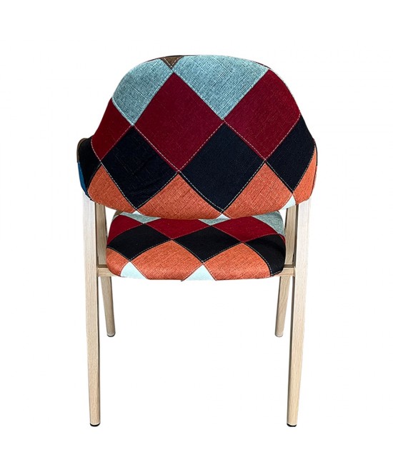 Καρέκλα Τραπεζαρίας ArteLibre SOLANA Patchwork Ύφασμα/Μέταλλο 51x51x81cm