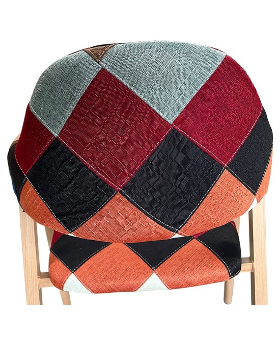 Καρέκλα Τραπεζαρίας ArteLibre SOLANA Patchwork Ύφασμα/Μέταλλο 51x51x81cm
