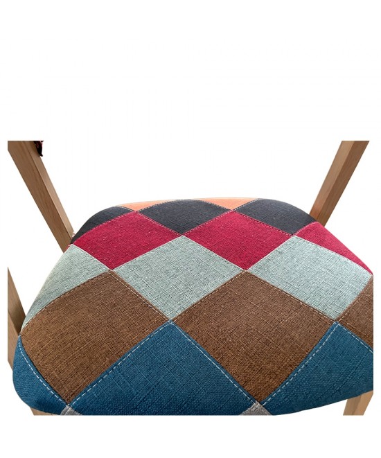 Καρέκλα Τραπεζαρίας ArteLibre SOLANA Patchwork Ύφασμα/Μέταλλο 51x51x81cm