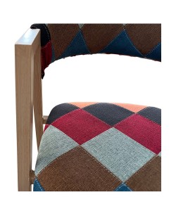 Καρέκλα Τραπεζαρίας ArteLibre SOLANA Patchwork Ύφασμα/Μέταλλο 51x51x81cm