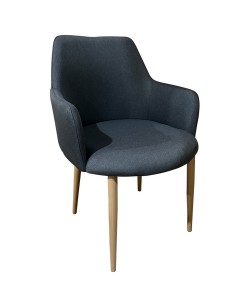 Καρέκλα Τραπεζαρίας ArteLibre LUZIA Γκρι/Φυσικό Ύφασμα/Μέταλλο 57x60x78cm