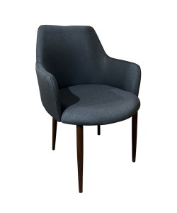 Καρέκλα Τραπεζαρίας ArteLibre LUZIA Γκρι/Καρυδί Ύφασμα/Μέταλλο 57x60x78cm