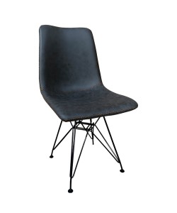 Καρέκλα Τραπεζαρίας ArteLibre SELVA Γκρι/Μαύρο PU/Μέταλλο 43x57x81cm
