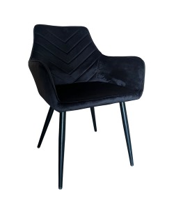 Καρέκλα Τραπεζαρίας ArteLibre FLORITA Μαύρο Βελούδο/Μέταλλο 55x57x84cm
