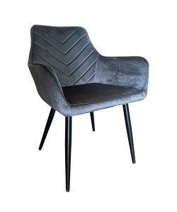 Καρέκλα Τραπεζαρίας ArteLibre FLORITA Γκρι/Μαύρο Βελούδο/Μέταλλο 55x57x84cm