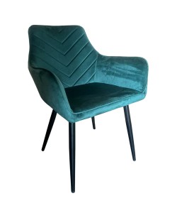 Καρέκλα Τραπεζαρίας ArteLibre FLORITA Πράσινο/Μαύρο Βελούδο/Μέταλλο 55x57x84cm