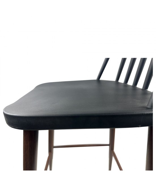 Σκαμπό Bar ArteLibre MARANTA Μαύρο/Καρυδί PP/Μέταλλο 45x46x97cm