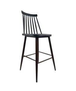 Σκαμπό Bar ArteLibre MARANTA Μαύρο/Καρυδί PP/Μέταλλο 45x46x97cm