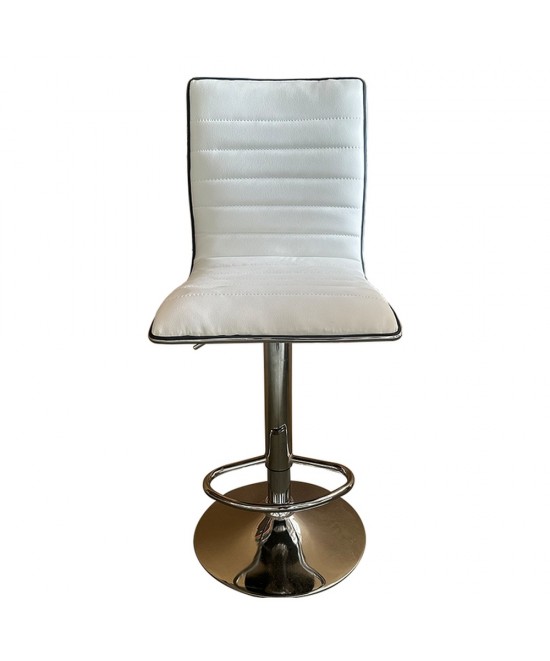 Σκαμπό Bar ArteLibre ENCANTA Λευκό/Χρώμιο PU/Μέταλλο 41x50x59/94-80/115cm Σκαμπό Bar ArteLibre ENCANTA Λευκό/Χρώμιο PU/Μέταλλο 41x50x59/94-80/115cm
