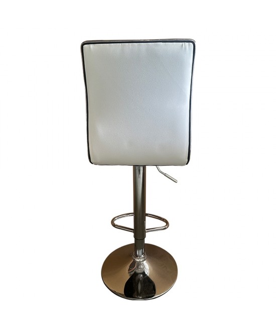 Σκαμπό Bar ArteLibre ENCANTA Λευκό/Χρώμιο PU/Μέταλλο 41x50x59/94-80/115cm Σκαμπό Bar ArteLibre ENCANTA Λευκό/Χρώμιο PU/Μέταλλο 41x50x59/94-80/115cm