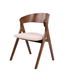 Καρέκλα Τραπεζαρίας ArteLibre LAODICE Καφέ/Καρυδί Ξύλο/Ύφασμα 52.5x56x83cm