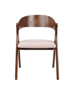 Καρέκλα Τραπεζαρίας ArteLibre LAODICE Καφέ/Καρυδί Ξύλο/Ύφασμα 52.5x56x83cm
