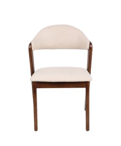 Καρέκλα Τραπεζαρίας ArteLibre ISMENE Μπεζ/Καρυδί Ξύλο/Ύφασμα 52.5x56x83cm