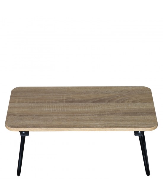 Βοηθητικό Τραπεζάκι ArteLibre BALLARD Πτυσσόμενο Δρυς/Μαύρο Μοριοσανίδα/Μέταλλο 53x30x22cm