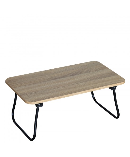 Βοηθητικό Τραπεζάκι ArteLibre BALLARD Πτυσσόμενο Δρυς/Μαύρο Μοριοσανίδα/Μέταλλο 53x30x22cm