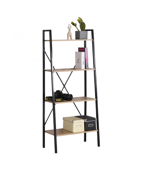 Ραφιέρα ArteLibre NORWYN Δρυς/Μαύρο Μοριοσανίδα/Μέταλλο 60x32.5x148cm