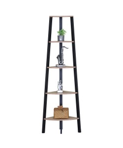 Βιβλιοθήκη ArteLibre PENDRYN Δρυς/Μαύρο Μοριοσανίδα/Μέταλλο 53.4x37.8x160.3cm