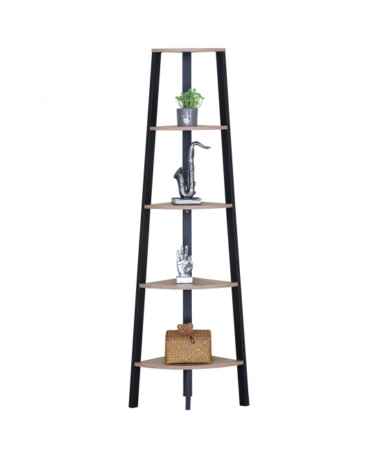 Βιβλιοθήκη ArteLibre PENDRYN Δρυς/Μαύρο Μοριοσανίδα/Μέταλλο 53.4x37.8x160.3cm