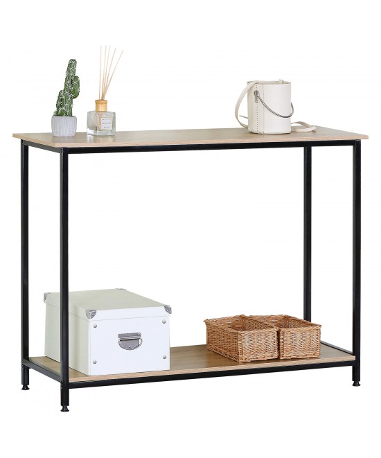 Κονσόλα ArteLibre QUENLEY Δρυς/Μαύρο Μοριοσανίδα/Μέταλλο 106x35x81cm