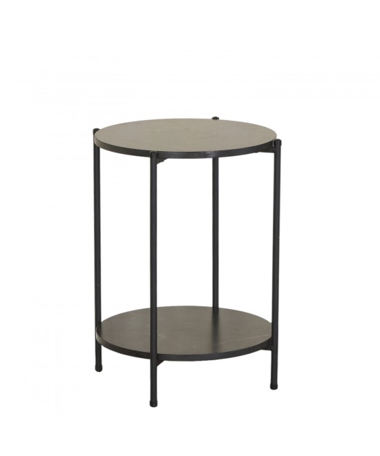 Βοηθητικό Τραπεζάκι ArteLibre ULVERTON Μαύρο Μάρμαρο Μοριοσανίδα/Μέταλλο 43.3x43.3x56.5cm