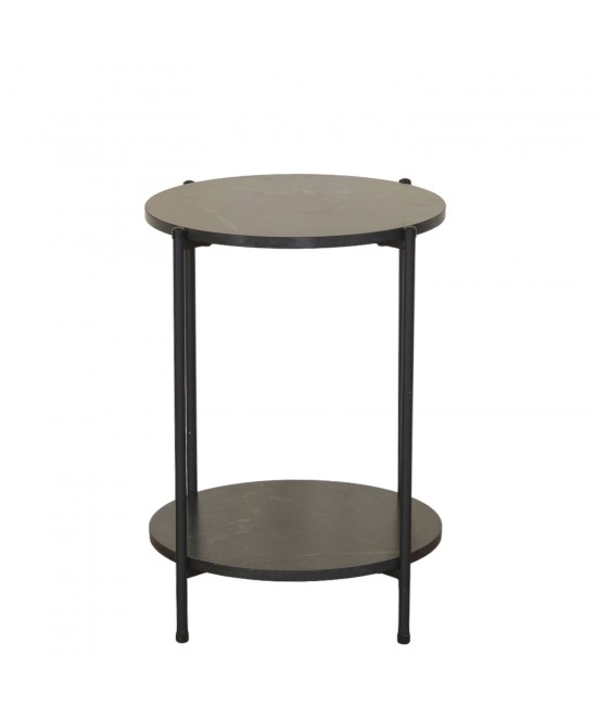 Βοηθητικό Τραπεζάκι ArteLibre ULVERTON Μαύρο Μάρμαρο Μοριοσανίδα/Μέταλλο 43.3x43.3x56.5cm