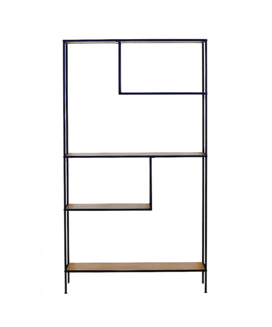 Βιβλιοθήκη ArteLibre YARWOOD Δρυς/Μαύρο Μοριοσανίδα/Μέταλλο 100x33x178cm