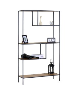 Βιβλιοθήκη ArteLibre YARWOOD Δρυς/Μαύρο Μοριοσανίδα/Μέταλλο 100x33x178cm