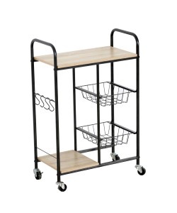 Ραφιέρα Κουζίνας ArteLibre HARTWELL Δρυς/Μαύρο Μοριοσανίδα/Μέταλλο 57x30x85cm