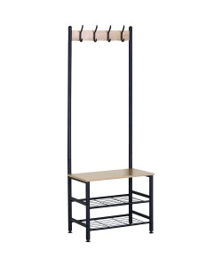 Έπιπλο Εισόδου ArteLibre LANGWOOD Δρυς/Μαύρο Μοριοσανίδα/Μέταλλο 60x40x175cm Έπιπλο Εισόδου ArteLibre LANGWOOD Δρυς/Μαύρο Μοριοσανίδα/Μέταλλο 60x40x175cm