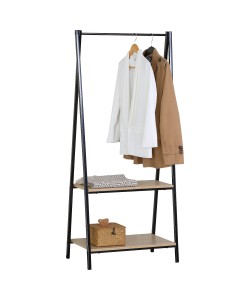 Έπιπλο Εισόδου ArteLibre MILFORD Δρυς/Μαύρο Μοριοσανίδα/Μέταλλο 64x40x150cm