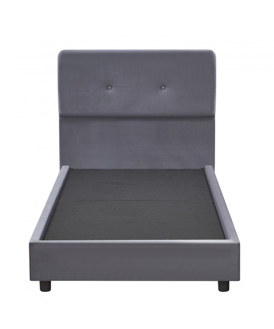 Κρεβάτι Μονό ArteLibre TAMAHAWK Γκρι Ύφασμα Για Στρώμα 90x200cm