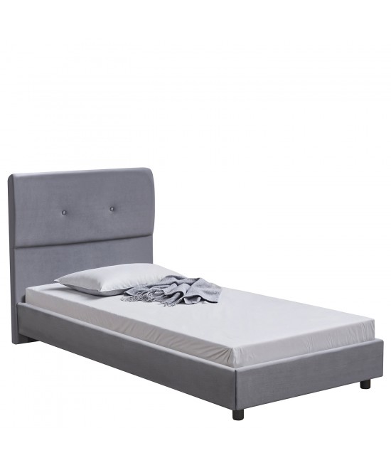 Κρεβάτι Μονό ArteLibre TAMAHAWK Γκρι Ύφασμα Για Στρώμα 90x200cm
