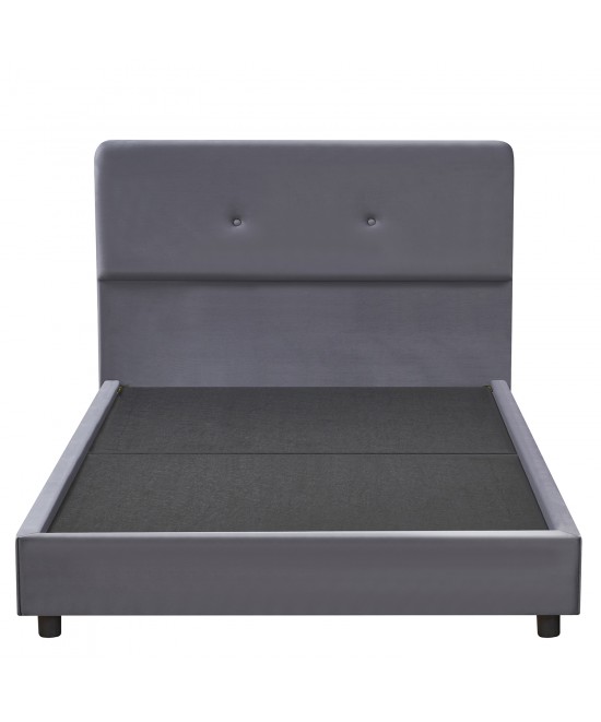 Κρεβάτι Ημίδιπλο ArteLibre TAMAHAWK Γκρι Ύφασμα Για Στρώμα 120x200cm