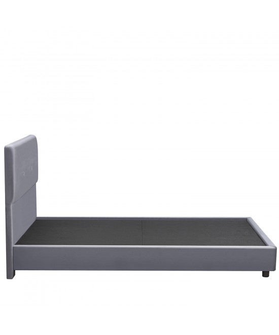 Κρεβάτι Ημίδιπλο ArteLibre TAMAHAWK Γκρι Ύφασμα Για Στρώμα 120x200cm